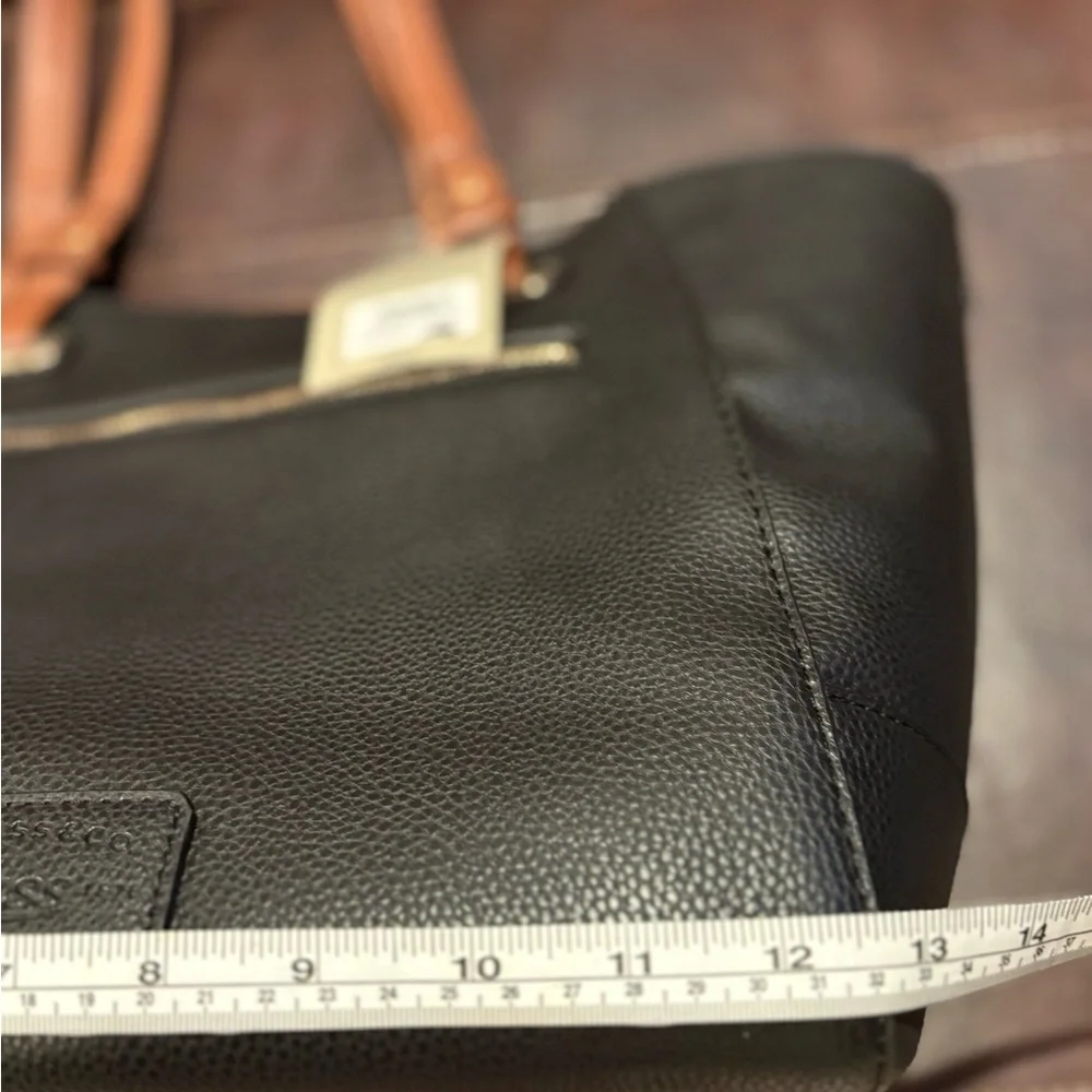 NWT G.H. Bass & Co. Black and Brown Structured Tote Bag - Picture 6 of 11